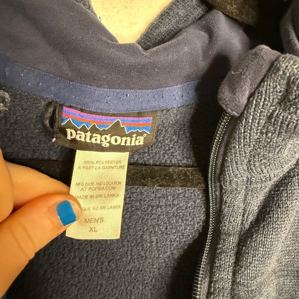 Patagonia Size XL Men's‎ Better Sweater Knit Zip Fleece Lined Vest in Navy Blue - Picture 4 of 5